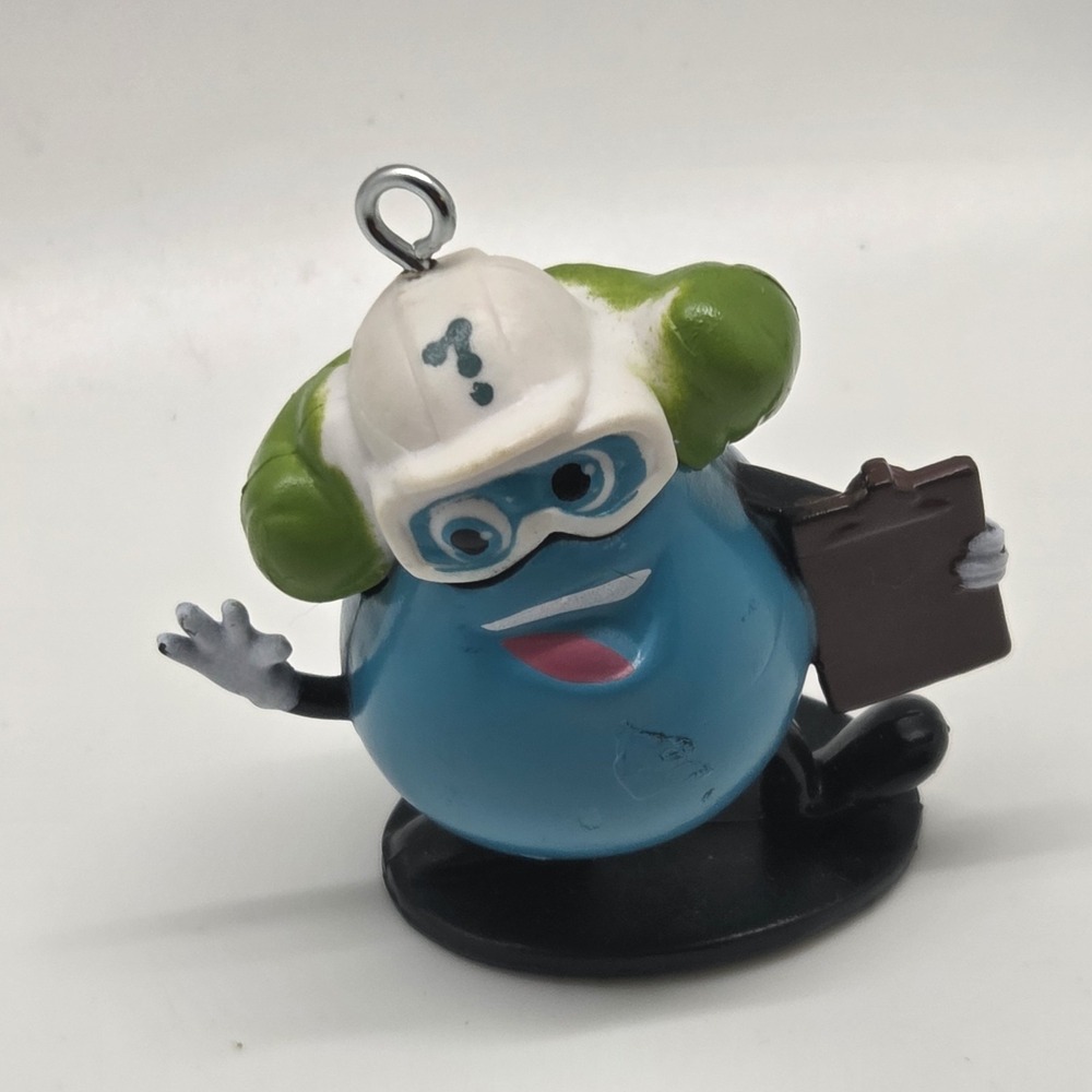 VTG Disney Pixar Inside Out Mind Worker Figure Keychain Blue Clipboard